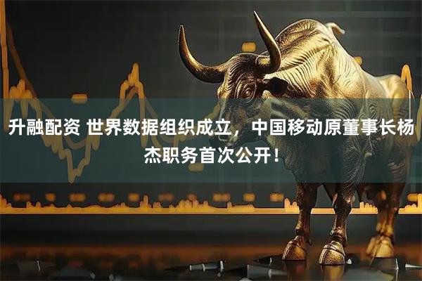 升融配资 世界数据组织成立，中国移动原董事长杨杰职务首次公开！