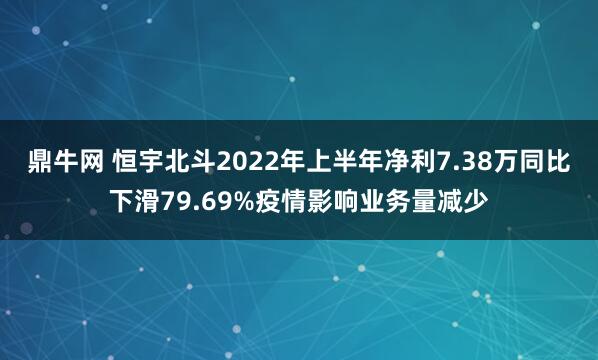 鼎牛网 恒宇北斗2022年上半年净利7.38万同比下滑79.69%疫情影响业务量减少