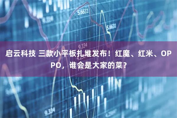 启云科技 三款小平板扎堆发布！红魔、红米、OPPO，谁会是大家的菜？